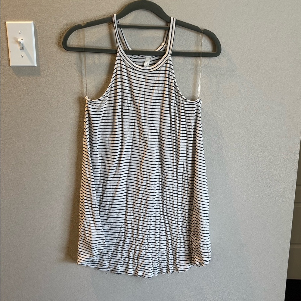 MTS Black and White Striped Tank Top